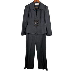 Valentino Women’s 3 Piece Vintage Pant Suit Size 10 with Size 8 Skirt Dark Gray